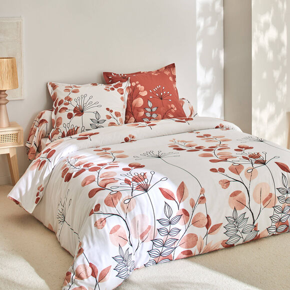 Linge de lit Danae en coton imprimé (terracotta) Linge de lit Danae en coton imprimé (terracotta)